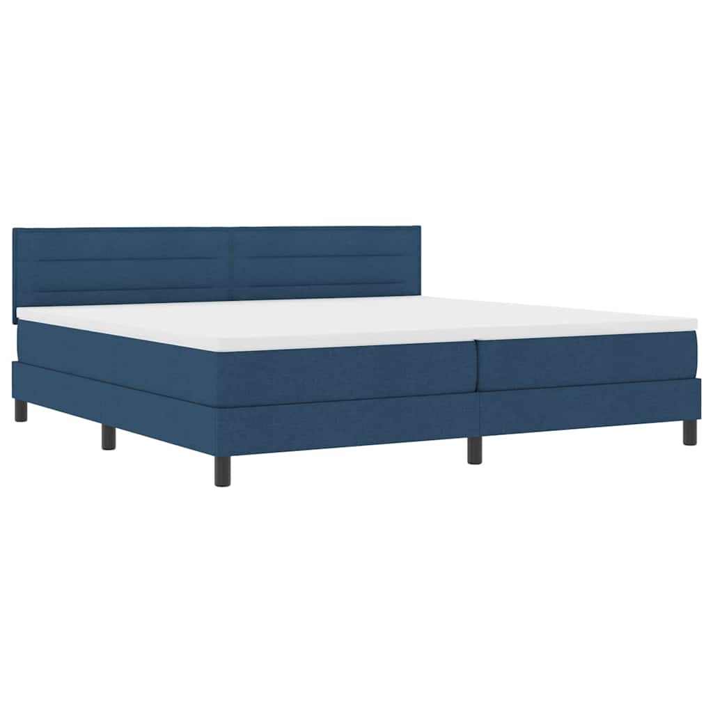 Boxspringbed met hoofdeinde Blauw 200 x 200 cm Stof
