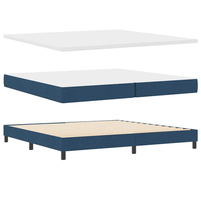 Boxspringbed met hoofdeinde Blauw 200 x 200 cm Stof