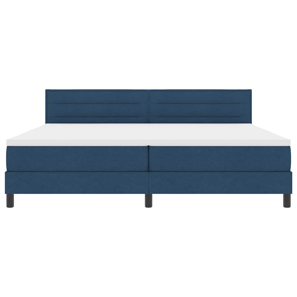 Boxspringbed met hoofdeinde Blauw 200 x 200 cm Stof