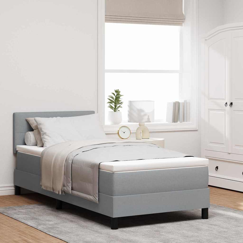 Boxspringbed met hoofdeinde Lichtgrijs 80 x 200 cm Stof