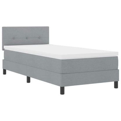 Boxspringbed met hoofdeinde Lichtgrijs 80 x 200 cm Stof