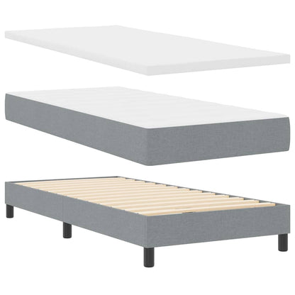 Boxspringbed met hoofdeinde Lichtgrijs 80 x 200 cm Stof