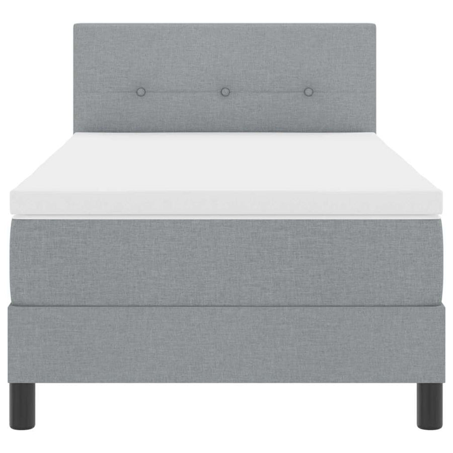 Boxspringbed met hoofdeinde Lichtgrijs 80 x 200 cm Stof