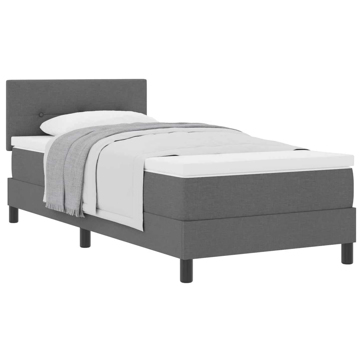 Boxspringbed met matras Donkergrijs 80 x 200 cm Stof