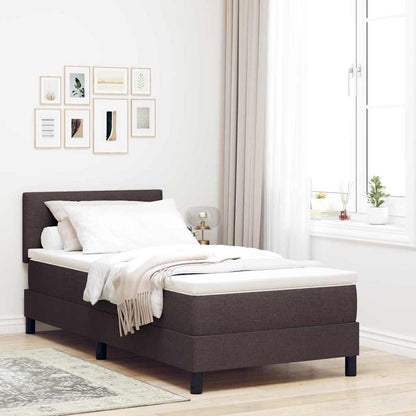 Boxspringbed met matras Donkerbruin 80 x 200 cm Stof
