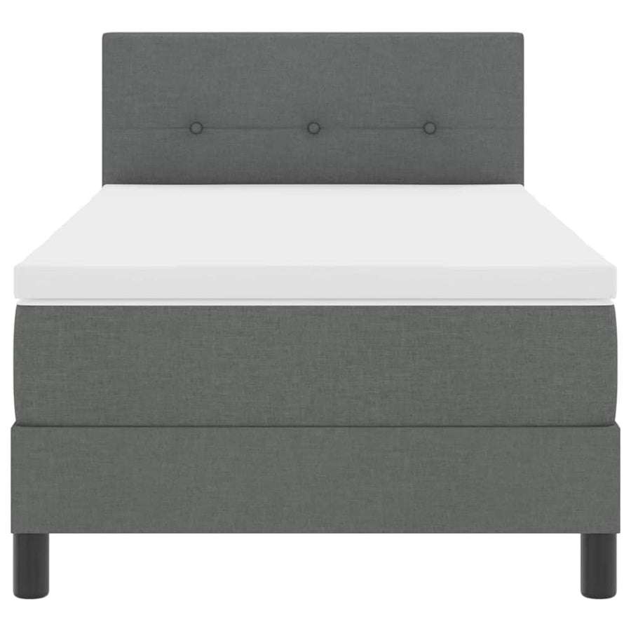 Boxspringbed met hoofdeinde Donkergrijs 90 x 190 cm Stof