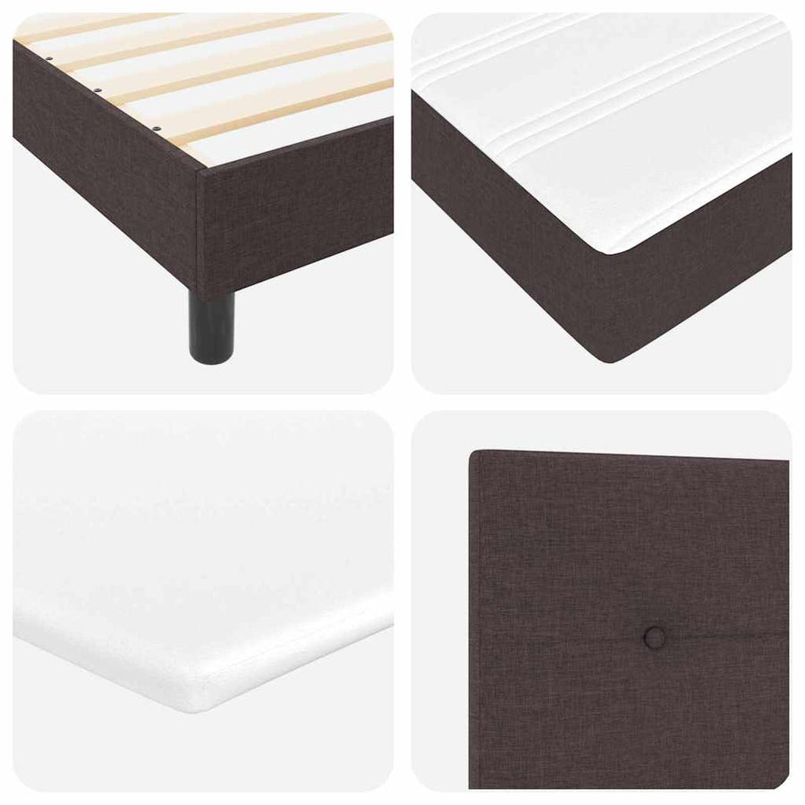 Boxspringbed met matras Donkerbruin 90 x 190 cm Stof