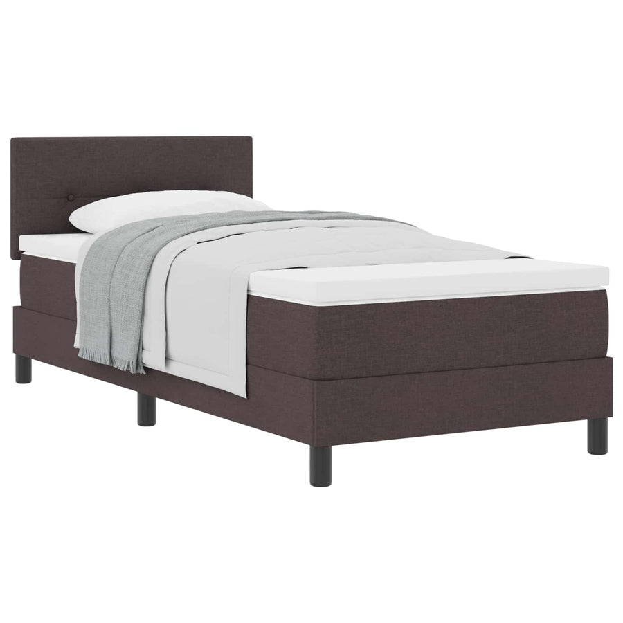 Boxspringbed met matras Donkerbruin 90 x 190 cm Stof
