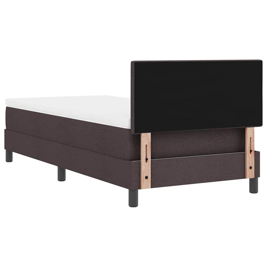 Boxspringbed met matras Donkerbruin 90 x 190 cm Stof