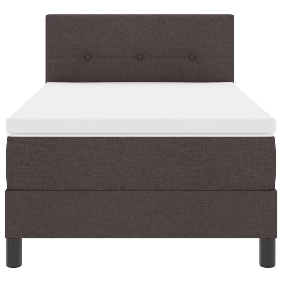 Boxspringbed met matras Donkerbruin 90 x 190 cm Stof