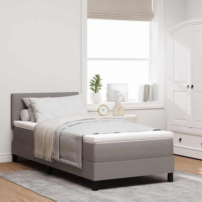 Boxspringbed met hoofdeinde Taupe 90 x 190 cm Stof
