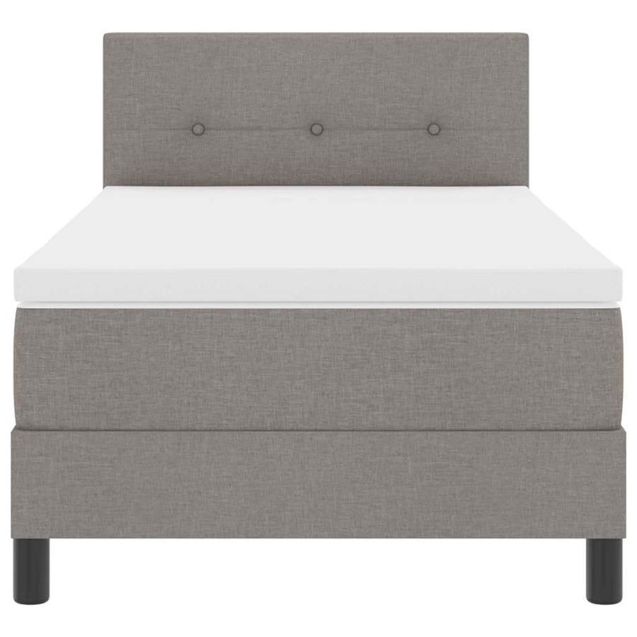 Boxspringbed met hoofdeinde Taupe 90 x 200 cm Stof