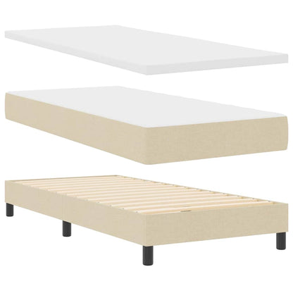 Boxspringbed met hoofdeinde Crème 90 x 200 cm Stof