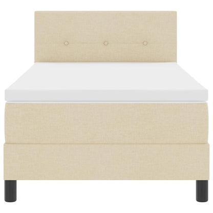 Boxspringbed met hoofdeinde Crème 90 x 200 cm Stof