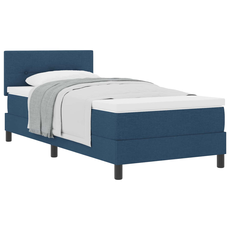 Boxspringbed met matras met hoofdeinde Blauw 90 x 200 cm Stof