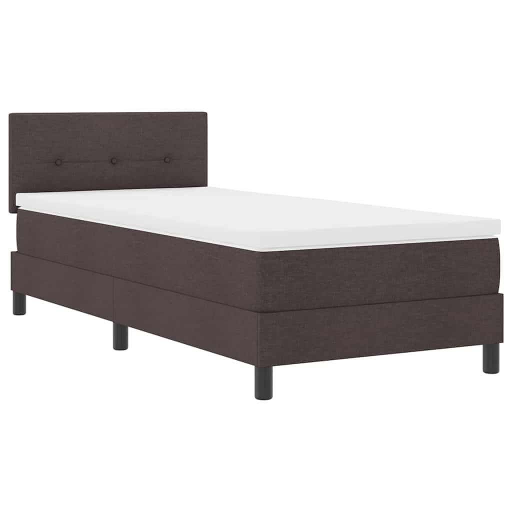 Boxspringbed met matras Donkerbruin 100 x 200 cm Stof