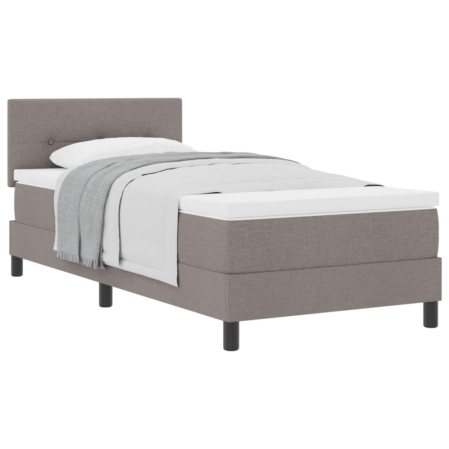 Boxspringbed met hoofdeinde Taupe 100 x 200 cm Stof