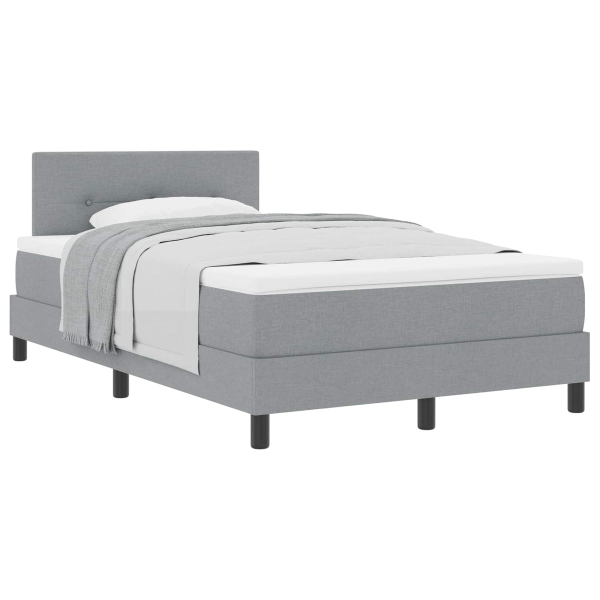 Boxspringbed met hoofdeinde Lichtgrijs 120 x 190 cm Stof