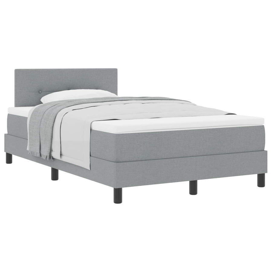 Boxspringbed met hoofdeinde Lichtgrijs 120 x 190 cm Stof
