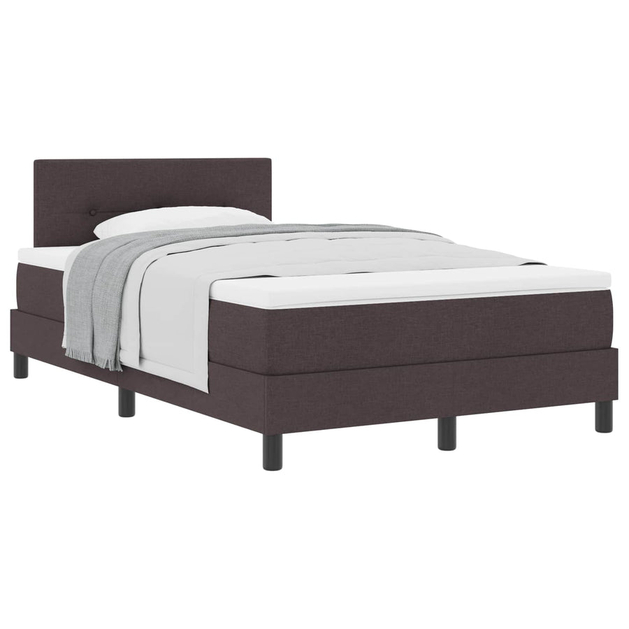 Boxspringbed met matras Donkerbruin 120 x 190 cm Stof