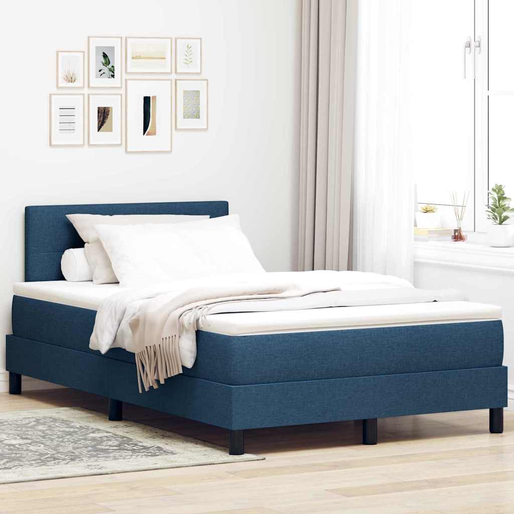 Boxspringbed met matras met hoofdeinde Blauw 120 x 190 cm Stof