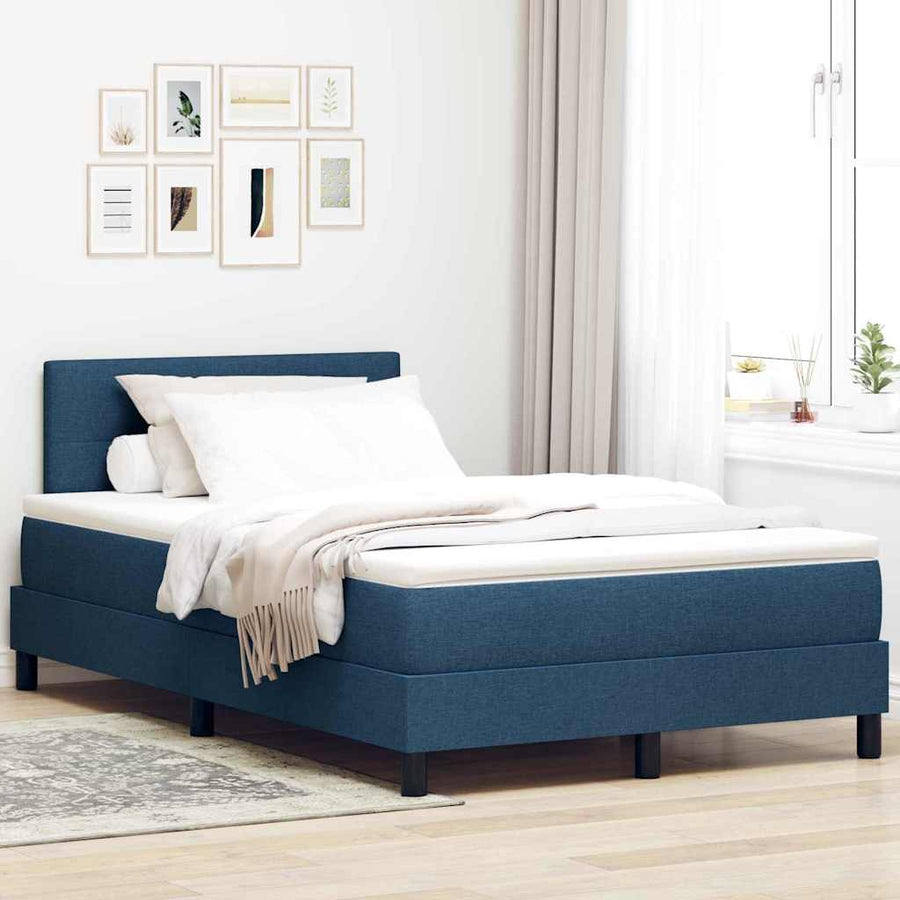 Boxspringbed met matras met hoofdeinde Blauw 120 x 190 cm Stof