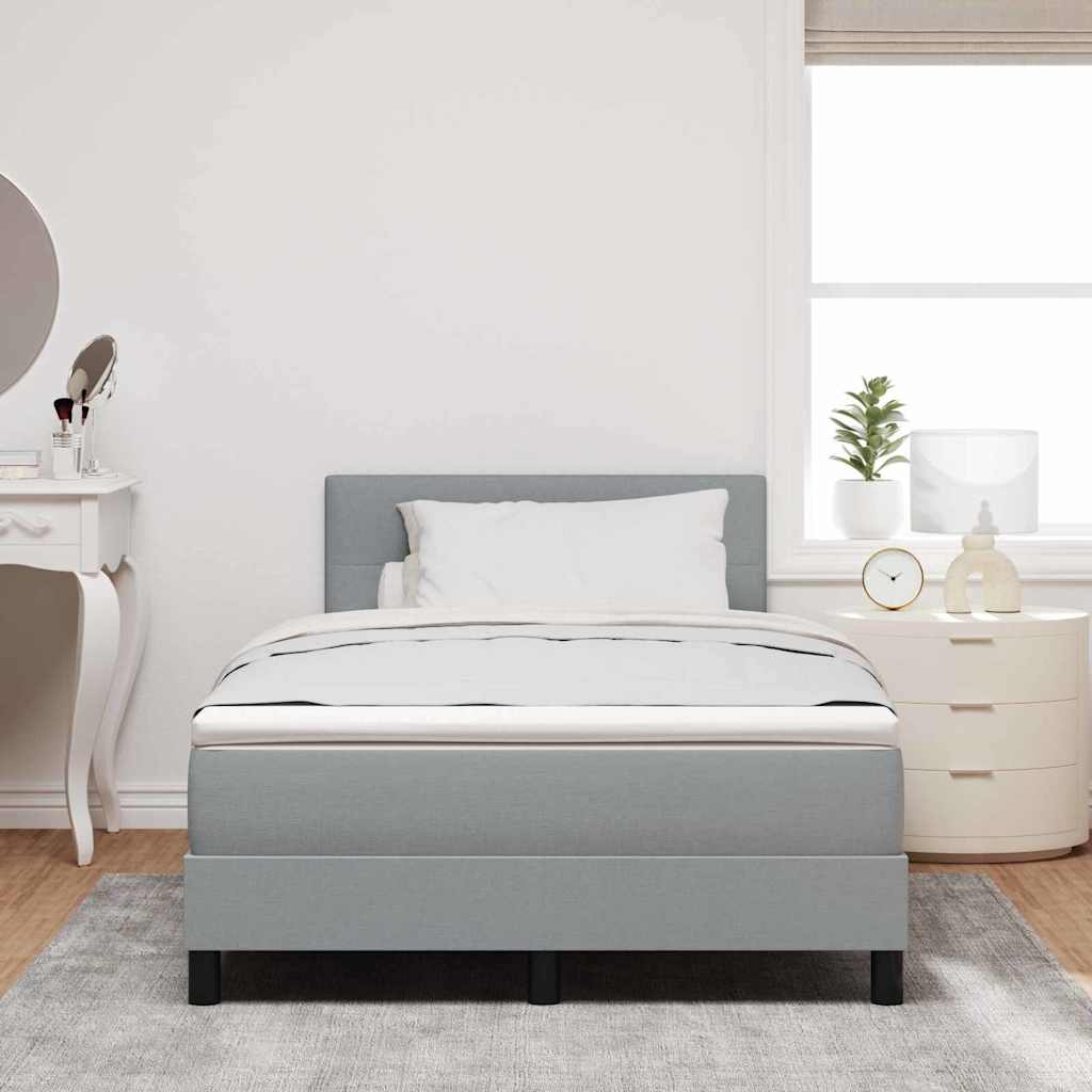 Boxspringbed met hoofdeinde Lichtgrijs 120 x 200 cm Stof