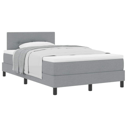 Boxspringbed met hoofdeinde Lichtgrijs 120 x 200 cm Stof