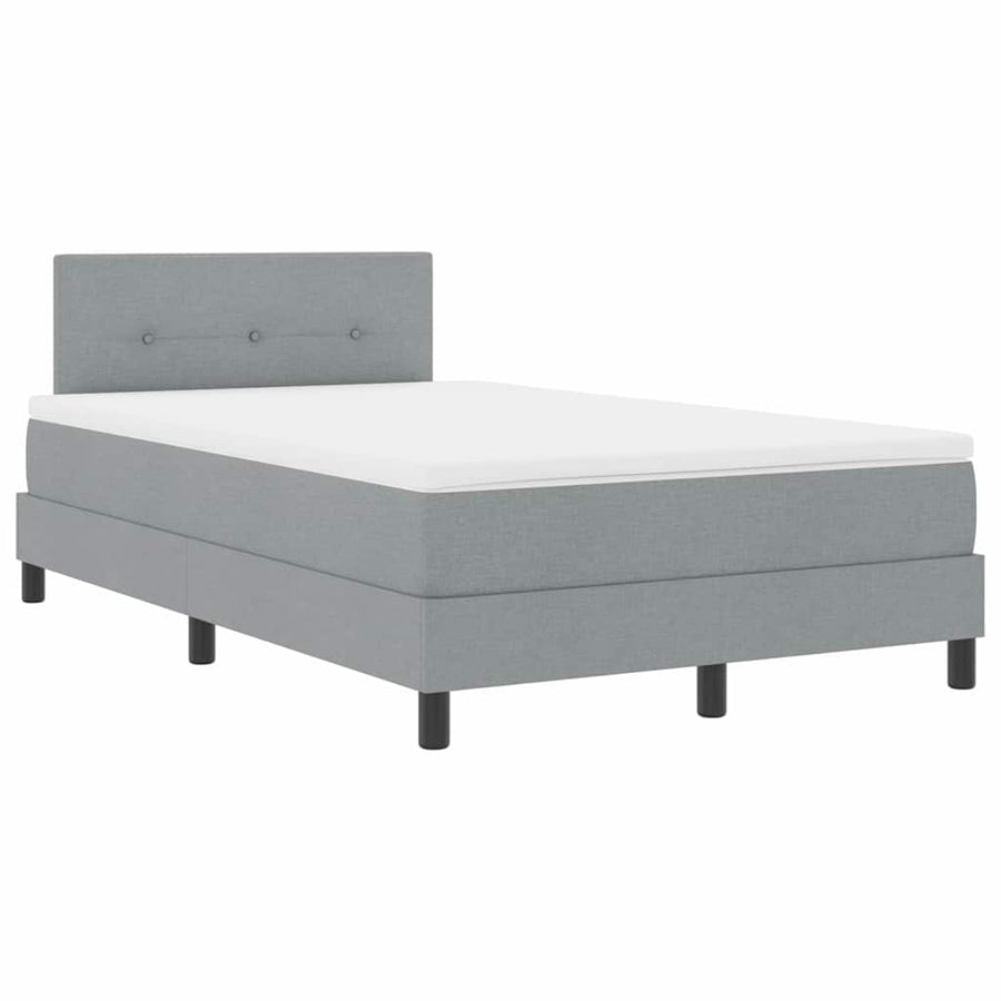 Boxspringbed met hoofdeinde Lichtgrijs 120 x 200 cm Stof