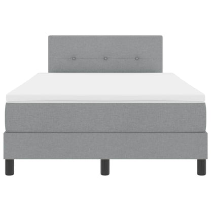 Boxspringbed met hoofdeinde Lichtgrijs 120 x 200 cm Stof