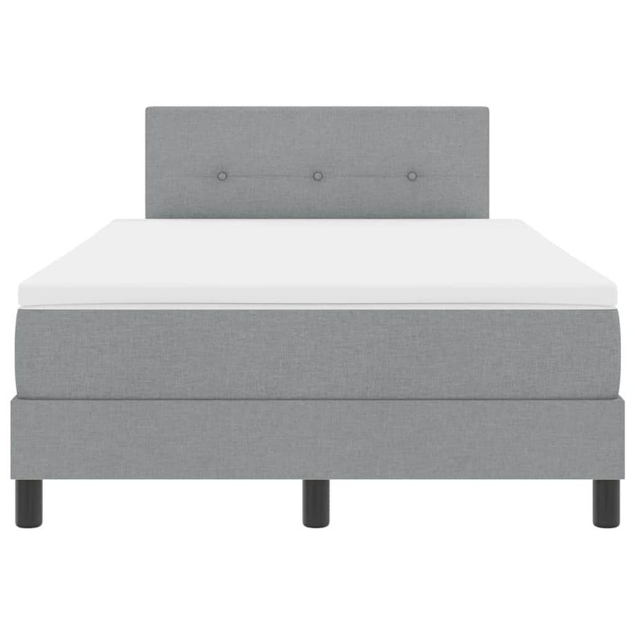 Boxspringbed met hoofdeinde Lichtgrijs 120 x 200 cm Stof