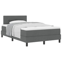 Boxspringbed met hoofdeinde Donkergrijs 120 x 200 cm Stof