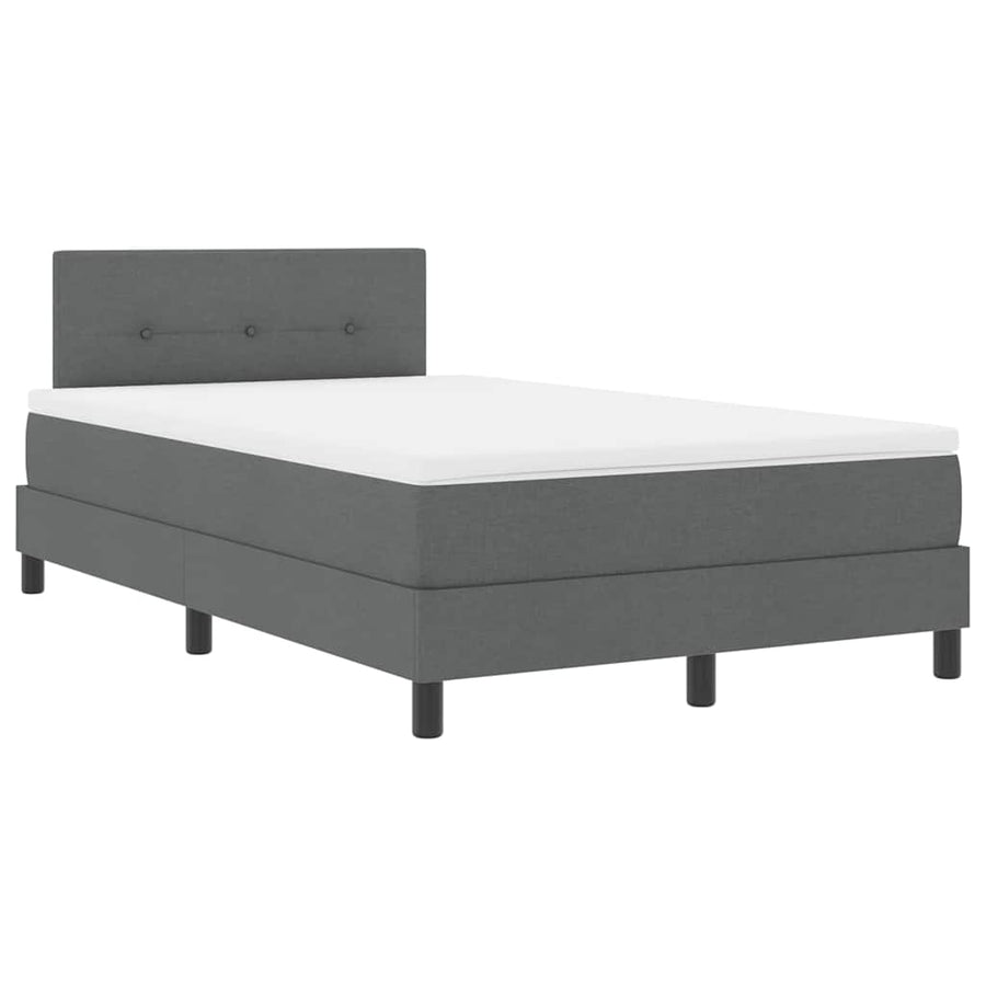 Boxspringbed met hoofdeinde Donkergrijs 120 x 200 cm Stof