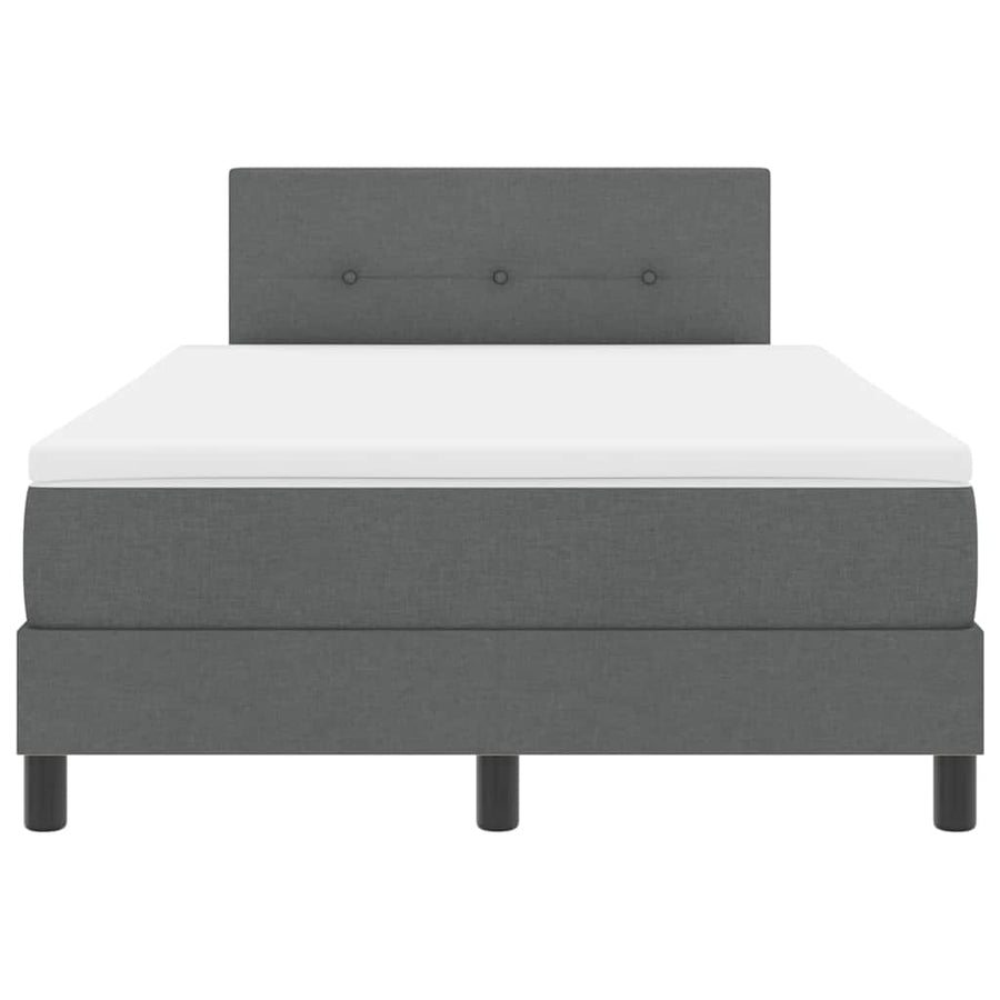 Boxspringbed met hoofdeinde Donkergrijs 120 x 200 cm Stof