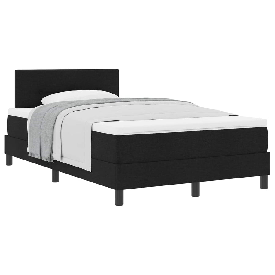 Boxspringbed met matras met hoofdeinde Zwart 120 x 200 cm Stof