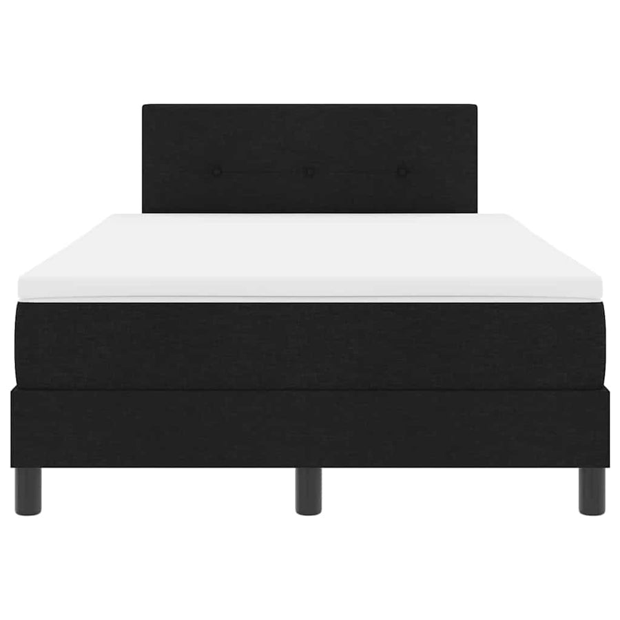 Boxspringbed met matras met hoofdeinde Zwart 120 x 200 cm Stof