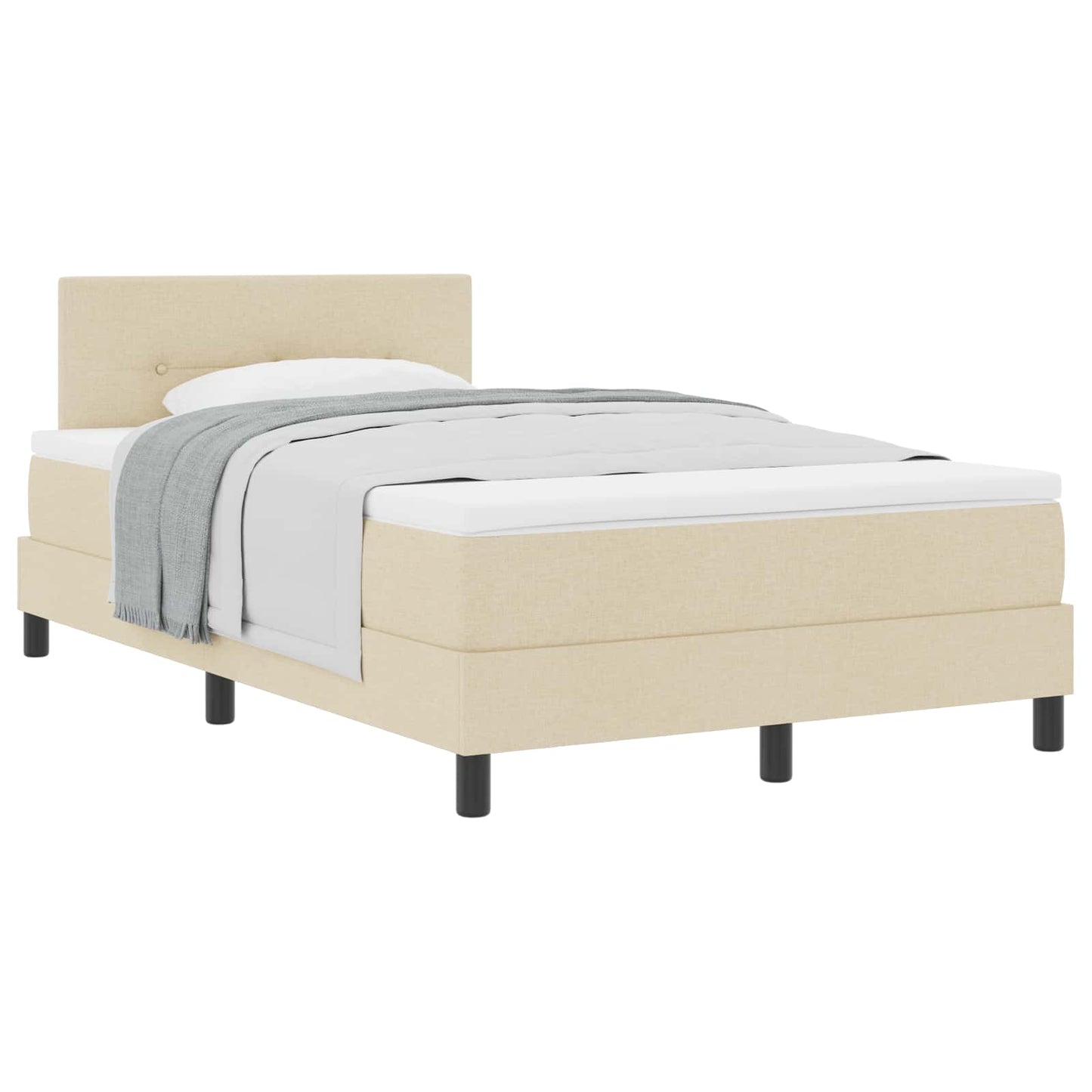 Boxspringbed met matras met hoofdeinde Crème 120 x 200 cm Stof