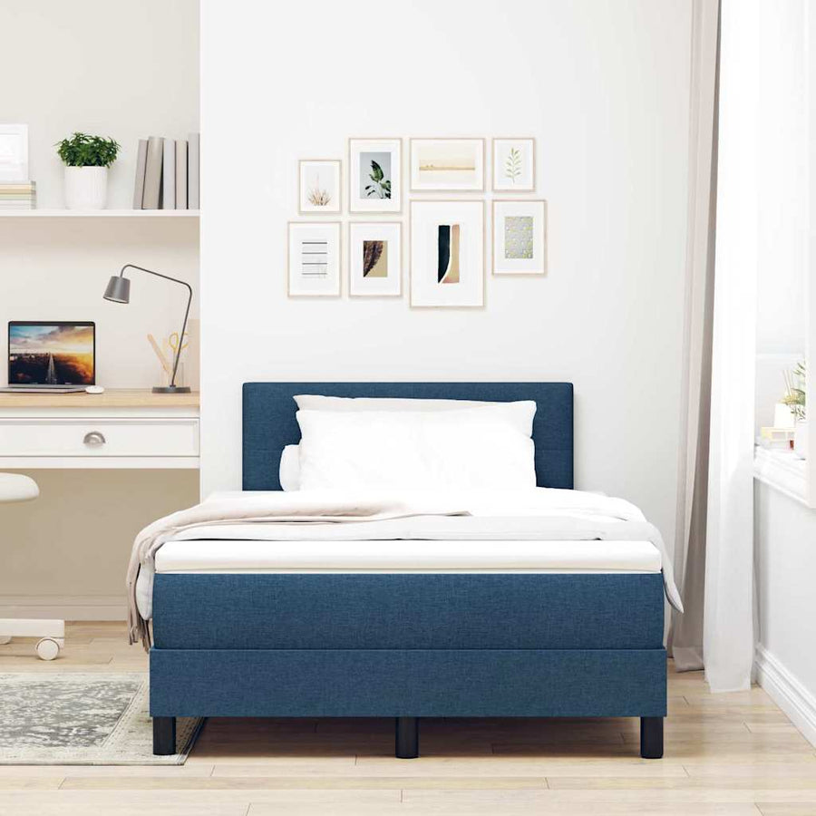 Boxspringbed met matras met hoofdeinde Blauw 120 x 200 cm Stof
