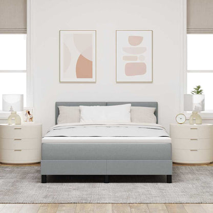 Boxspringbed met matras met matras Lichtgrijs 140 x 190 cm Stof