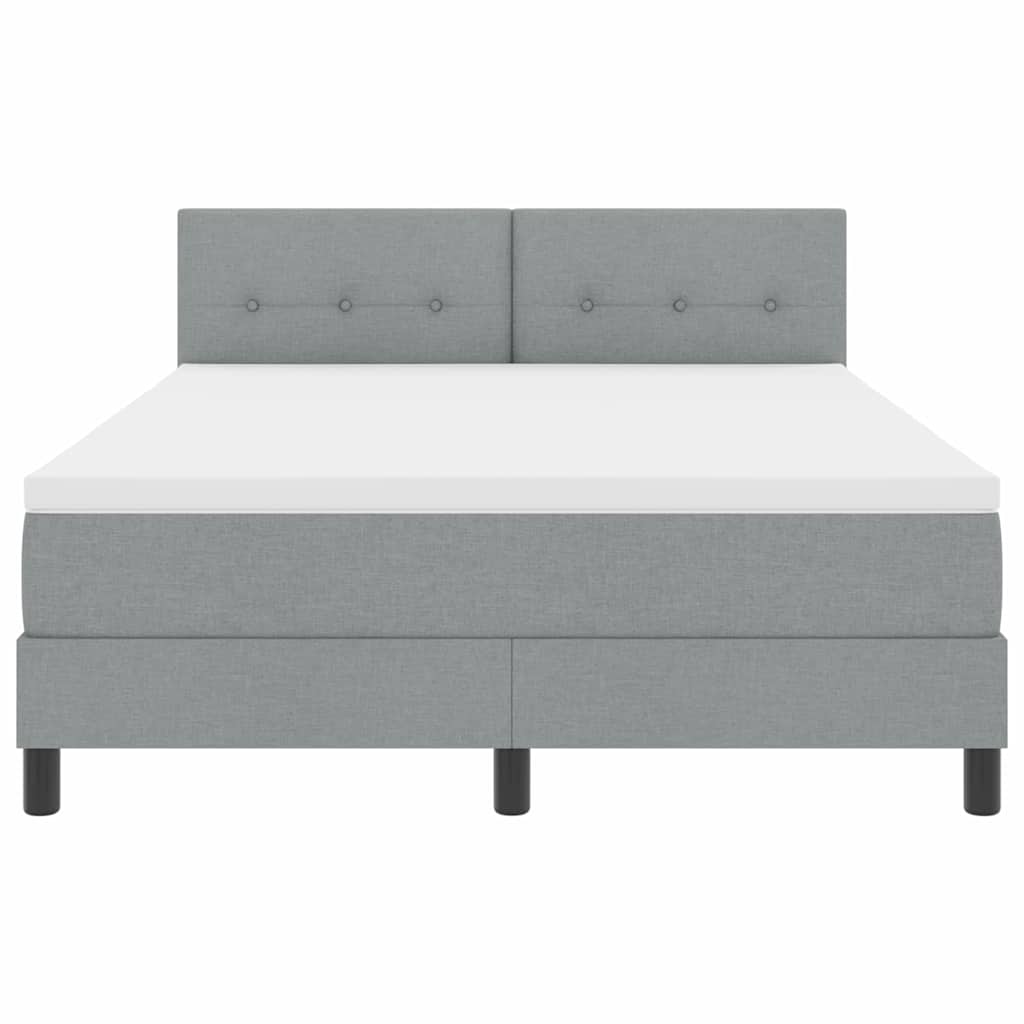 Boxspringbed met matras met matras Lichtgrijs 140 x 190 cm Stof