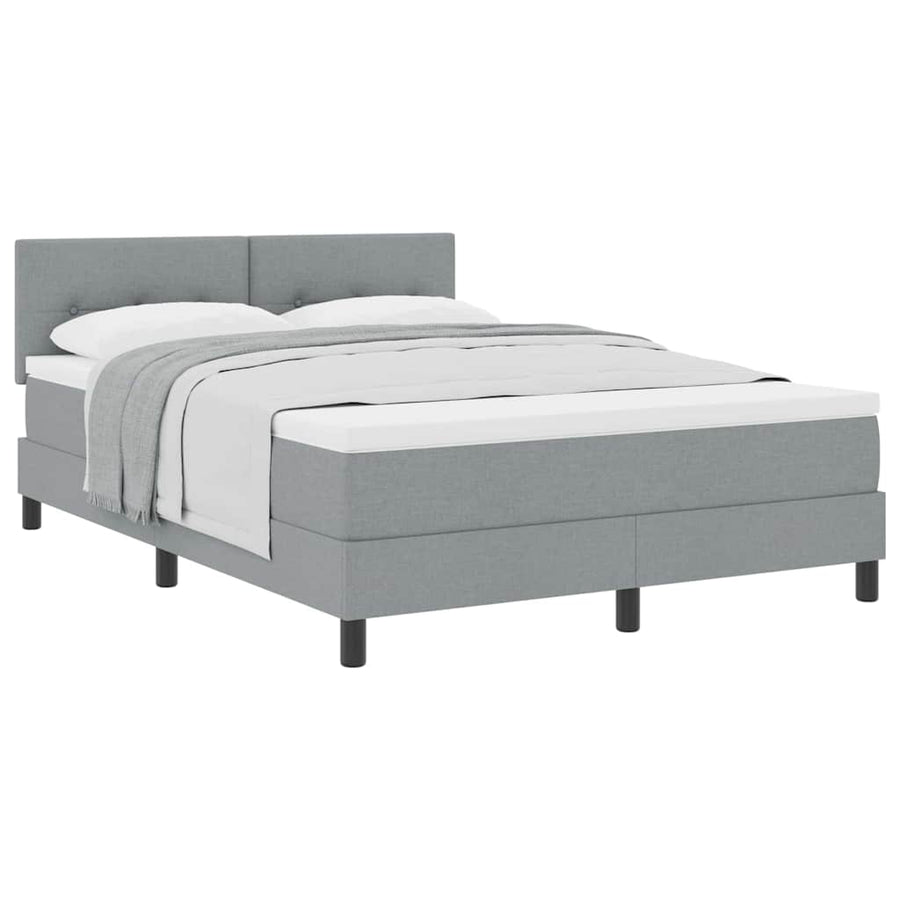 Boxspringbed met matras met matras Lichtgrijs 140 x 190 cm Stof