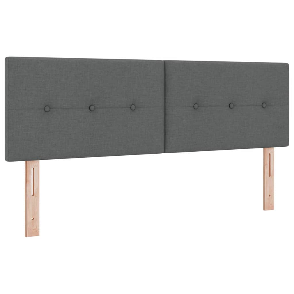 Boxspringbed met matras Donkergrijs 140 x 190 cm Stof