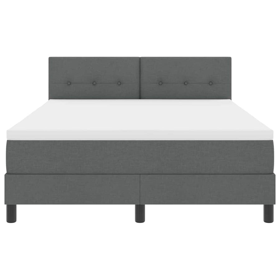 Boxspringbed met matras Donkergrijs 140 x 190 cm Stof