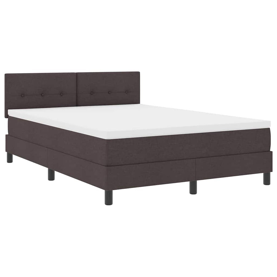 Boxspringbed met matras Donkerbruin 140 x 190 cm Stof