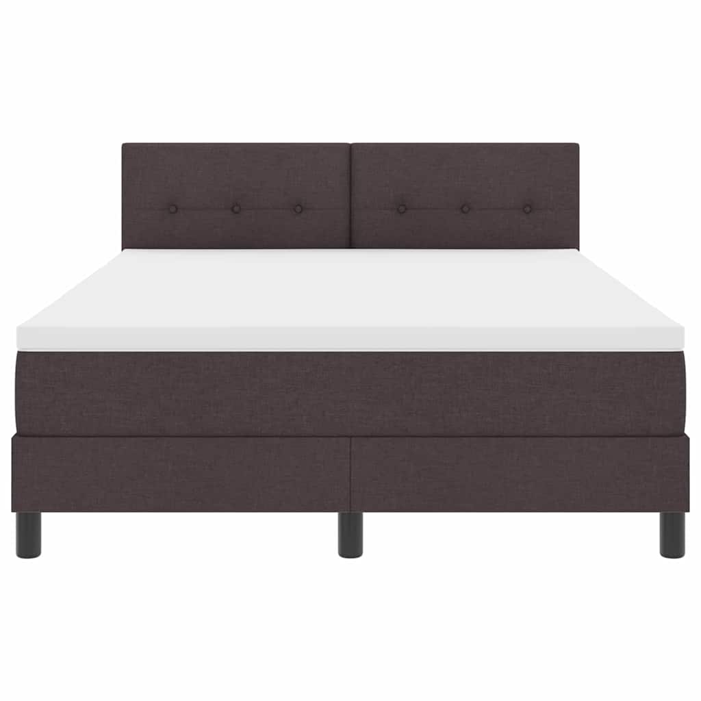 Boxspringbed met matras Donkerbruin 140 x 190 cm Stof