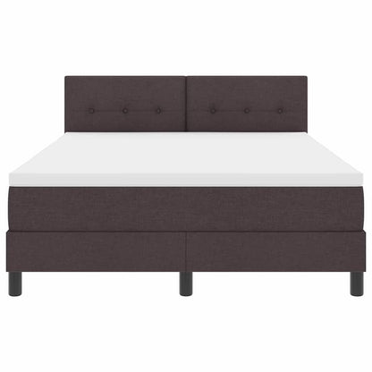 Boxspringbed met matras Donkerbruin 140 x 190 cm Stof