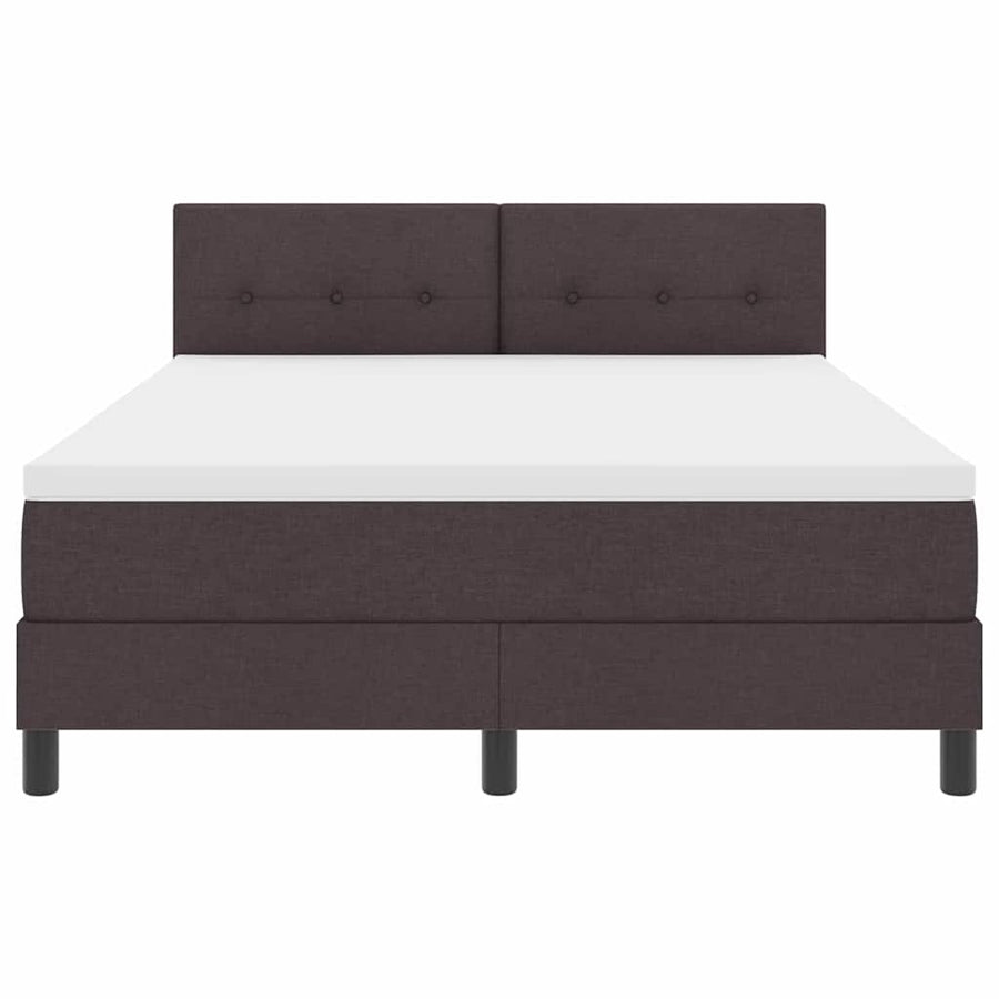 Boxspringbed met matras Donkerbruin 140 x 190 cm Stof