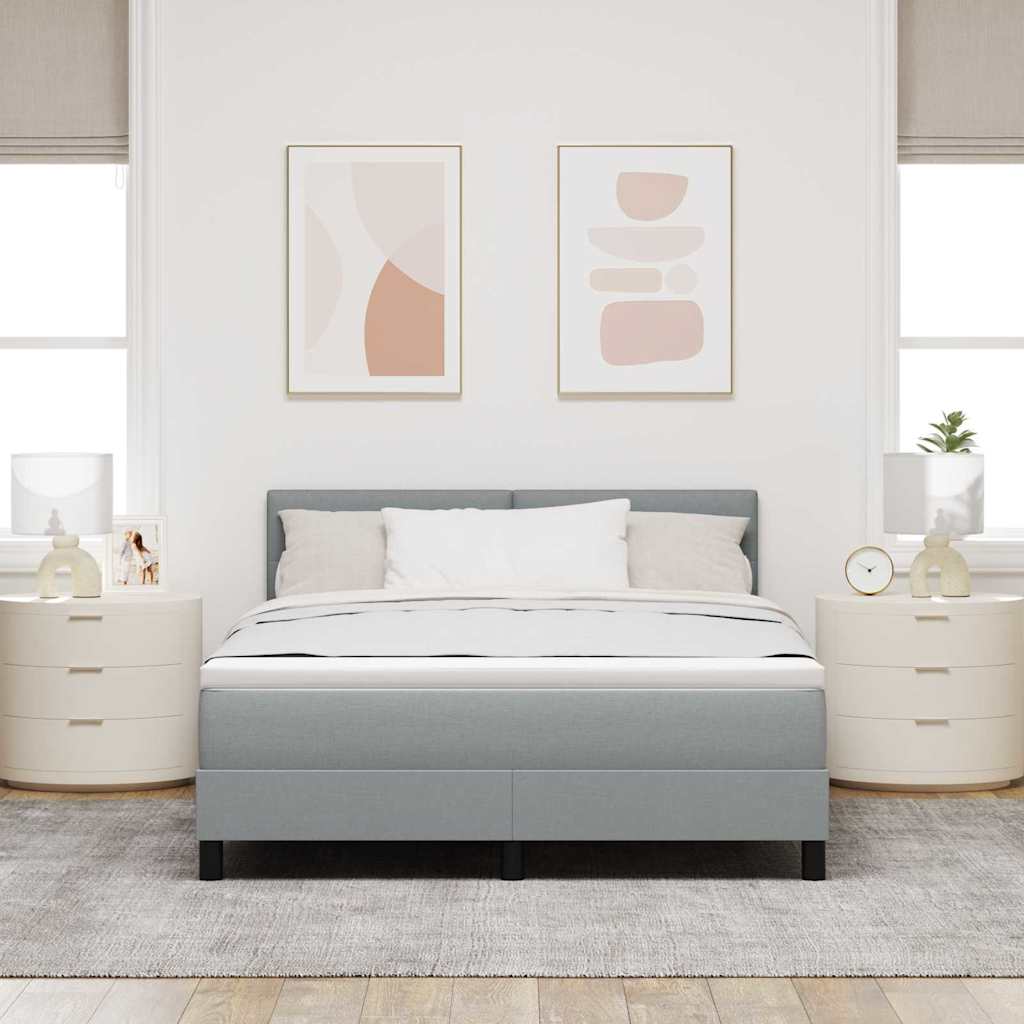 Boxspringbed met matras met matras Lichtgrijs 140 x 200 cm Stof