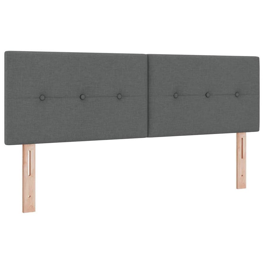 Boxspringbed met matras Donkergrijs 140 x 200 cm Stof