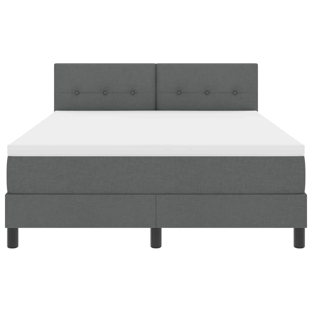 Boxspringbed met matras Donkergrijs 140 x 200 cm Stof